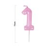 Macaron Pink Number 1 Candles,Pink First Birthday Candles,Macaron Happy Birthday Candle for Cake 11cm 24pcs