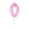 Macaron Pink Number 0 Candles,Pink  Birthday Candles,Macaron Happy Birthday Candle for Cake 11cm 24pcs