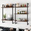 3 Tier and 2 Tier Bathroom Shelves Metal, Wood Hanging Storage Bookshelf