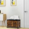 Free shipping Storage Bench, Industrial Shoe Entryway Bench, Bed End Stool Storage Chest Dining Bench Coffee Table for Hallway, Bedroom, Living Room