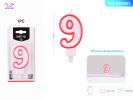 Number 9 Birthday Candle 3D Number Happy Birthday Cake Candles for Birthday Party Wedding Decoration Reunions Theme Party 7cm 24pcs