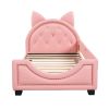 Twin Size Upholstered Daybed with Carton Ears Shaped Headboard