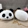 Cartoon Panda Head Crossbody Bag Plush Girls Mobile Phone Bag Coin Bag Small Bag