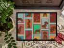 NEW Lots of Chocolate and Tan Dachshund Doormat Front Door Mat Indoor Outdoor Rugs for Entryway, Non Slip Washable Low Pile, 18H X 27W