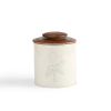 Esana Metal Canister with Wooden Lid - Eggshell - Stylish & Functional Kitchen Storage-900ml