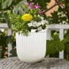 16"W x 16"L x 15.8"H Ellan White Resin Plant Pot Planter