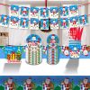 Christmas 10-piece set   Set Party Supplies Snowman Disposable Tableware Paper Plates and Napkins Banners Plastic tablecloths Cutlery Serves 60 for Me