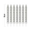 8cm 192 Pieces Spiral Cake Candles in Holders Metallic Cake Cupcake Candles Short Thin Cake Candles for Birthday Wedding Party Cake Decorations (Silve