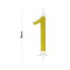Gold Birthday Candles for Cake, Premium Glitter 1st Number Candle Birthday Party Wedding Anniversary14cm 12psc