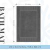 Luxury Bath Mat Floor Towel Set 22 x34 inch 2 Pack Dark Gray Absorbent Cotton Hotel Spa Shower Bathtub Mats