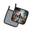 Werewolves Spooky Halloween Pair of Pot Holders Kitchen Heat Resistant Pot Holders Sets Oven Hot Pads for Cooking Baking BBQ, 7 1/2 x 7 1/2