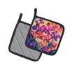 Colorful Orchids Pair of Pot Holders Kitchen Heat Resistant Pot Holders Sets Oven Hot Pads for Cooking Baking BBQ, 7 1/2 x 7 1/2