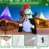 5.9FT Christmas Inflatable Decoration - Snowman & 3 Penguins with 5 LED Lights Includes Stakes/Ropes/Sandbags for Yard, Garden, Outdoor Indoor Decor