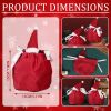 5Pcs Christmas Drawstring Bags Christmas Hat Design Flannel Gift Wrapping Bag Small Goodie Candy Snack Bag Party Favor Treat Pouch Bags for Holiday Bi