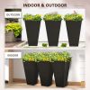 Set of 3 Tall Planters with Drainage Hole, 28" Outdoor Flower Plant Pots, Indoor Planters for Porch Patio and Deck, Black