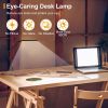 LED Reading Desk Lamp with Clamp Adjustable Swing Arm 3 Modes 10 Brightness Table Light 360 Degree Rotation Lighting Head for Home Office