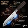 Santoku Knife Santoku Chef Knife with Plastic Grip 7 Inch Japanese Santoku Knife Versatile Knife for Chopping Slicing Mincing Steel Blade with Holes C