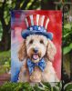 Goldendoodle Patriotic American Garden Flag Mailbox Flag Decorative Yard Flag Banner Outside Patio Artwork Yard Flower Beds, Garden Size, Multicolor