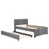 Full Upholstered Platform Bed with Trundle