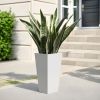 25" H Tall Tapered Planter â€“ Large Outdoor & Indoor Garden Plant Pot with Drainage Hole and Rubber Plug