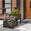 2 Set Space-Saving Design Elevated Plastic Raised Garden Bed Planter Kit for Flower Vegetable Grow