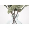 12" Artificial Green Eucalyptus in Blown Glass Vase