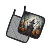 Witch Spooky Halloween Pair of Pot Holders Kitchen Heat Resistant Pot Holders Sets Oven Hot Pads for Cooking Baking BBQ, 7 1/2 x 7 1/2