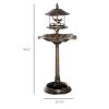 Outsunny 3-in-1 Garden Bird Bath Bowl Pedestal with Bird Feeder, Large Water Basin, Underneath Flower Planter, Bronze