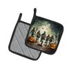 Zombies Spooky Halloween Pair of Pot Holders Kitchen Heat Resistant Pot Holders Sets Oven Hot Pads for Cooking Baking BBQ, 7 1/2 x 7 1/2