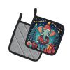 Elephant Christmas Pair of Pot Holders Kitchen Heat Resistant Pot Holders Sets Oven Hot Pads for Cooking Baking BBQ, 7 1/2 x 7 1/2