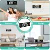 15.7in LED Digital Wall Clock with Remote Control 10 Level Brightness 3 Alarm Settings 12/24Hr Format Timing Countdown Temperature Calendar Display De