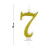 Gold Birthday Candles for Cake, Premium Glitter 7nd Number Candle Birthday Party Wedding Anniversary 14cm* 12pcs