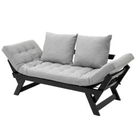 5 In 1 Convertible Sofa Chaise Lounger Bed with 2 Large Pillows