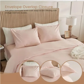 Serta Simply Clean Pleated Duvet Cover King (Option: King-Pink)
