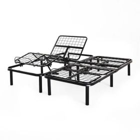 Electric Head Foot Adjustable Bed Base with Remote (size: King)