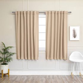 Thermal Blackout Curtain Panels - Set of 2 (Color: beige cream, size: 52x54)