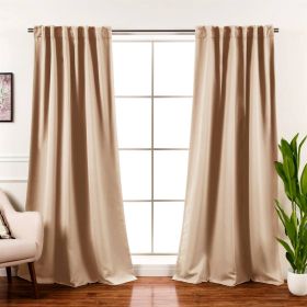 Thermal Blackout Curtain Panels - Set of 2 (Color: beige cream, size: 52x102)
