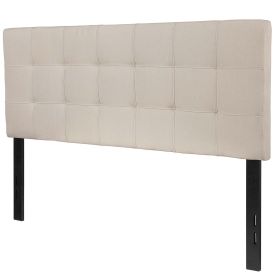 Modern Fabric Upholstered Panel Headboard (Color: beige taupe, size: Full)