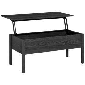 Modern Lift Top Coffee Table w/ Hidden Storage (Color: Black)