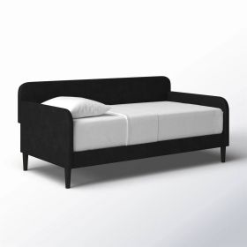 Modern Black Velvet Upholstered Daybed (Color: Black)