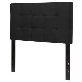 Modern Fabric Upholstered Panel Headboard (Color: Black, size: Twin)