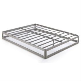 Modern Low Profile Heavy Duty Metal Platform Bed Frame (Color: Grey, size: King)