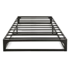 Modern Low Profile Heavy Duty Metal Platform Bed Frame (Color: Black, size: Twin)