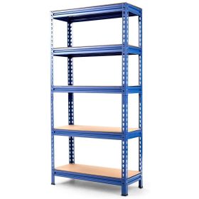 Heavy Duty 60 inch Adjustable 5-Shelf Metal Storage Rack (Color: navyblue)