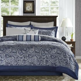 12-piece Reversible Microfiber Comforter Set (size: cal king'color)