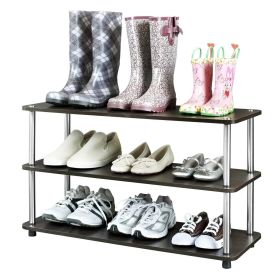 Espresso 3-Shelf Modern Shoe Rack - Holds up to 12 Pair of Shoes (Color: Espresso)