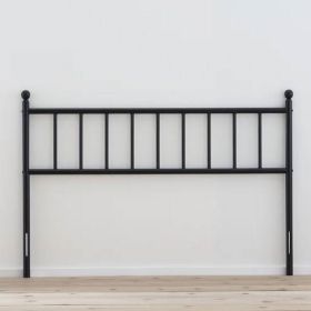 Traditional Farmhouse Headboard in Matte Black Metal Finish (size: Queen)