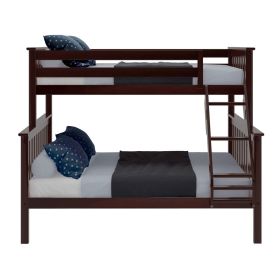 Modern Low Height Metal Bunk Bed (Color: espresso brown, size: twin over full)