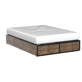 Metal Wood Platform Bed Frame with 4 Storage Drawers - 600 lbs Max Weight (size: Full)