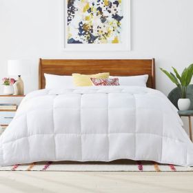 All Seasons Plush Light/Dark Grey Reversible Polyester Down Alternative Comforter (Color: plush white, size: Full)